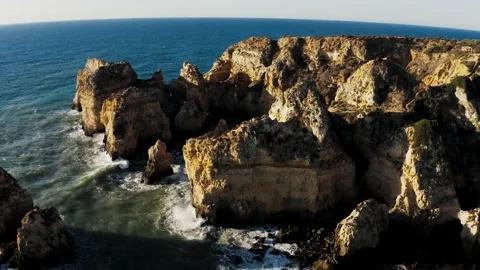Cinematic Empty coastline drone flight. Stock Footage 168643604