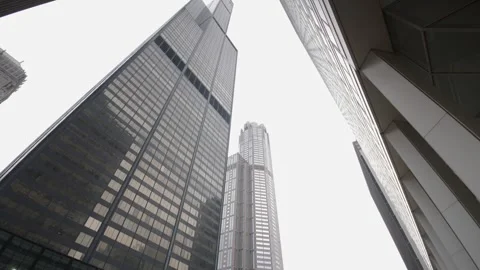 Cinematic Empty Streets of Downtown Chicago During the COVID-19 Pandemic Stock Footage 259425172