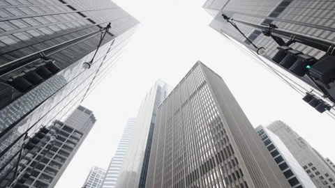 Cinematic Empty Streets of Downtown Chicago During the COVID-19 Pandemic Stock Footage 259425174