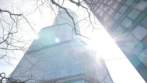 Cinematic Empty Streets of Downtown Chicago During the COVID-19 Pandemic Stock Footage 259427879