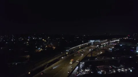 Cinematic epic drone night view of bangalore showcasing glowing city lights.. Stock-Footage 344879718