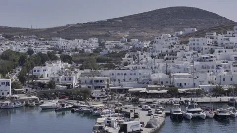 Cinematic Establishing Shot of Naousa Stock Footage 254136341