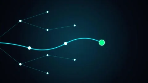 Cinematic Explainable AI Neural Decision Tree with Glowing Cyan Data Pathwa.. Video stock 346611203