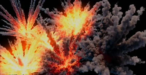 Cinematic Explosion avenger style Stock Footage 157994450