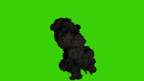 Cinematic Explosion Fire Blast Green Screen VFX Animation Stock Video Stock Footage 322155325