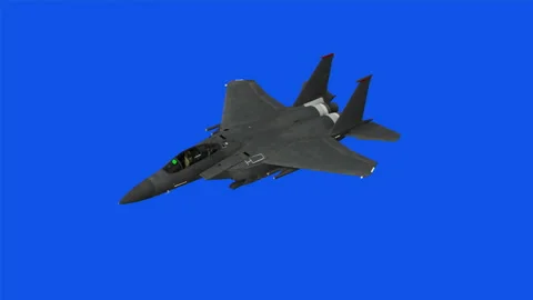 Cinematic F-15E Strike Eagle Fighter Jet in Flight – Digital Render Video stock 332137645