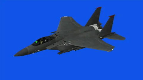 Cinematic F-15E Strike Eagle Fighter Jet in Flight – Digital Render Video stock 332138934
