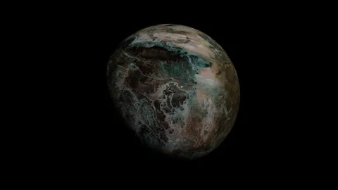 Cinematic Fictional Planet in Deep Space with Glowing Atmosphere Stock Footage 337251992