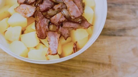 Cinematic fine dining angle: garnishing the salad with crisp toppings Stock Footage 342198792