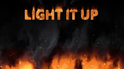 Cinematic Fire and Smoke Animation with Light It Up Text Stock Footage 339988657