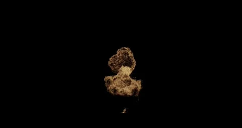 Cinematic Fire Ball Explosion with Dense Black Smoke VFX Overlay Against Black Vídeo Stock 333192771