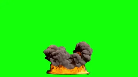 Cinematic Fire Blast Explosion Green Screen VFX Animation Stock Footage Stock Footage 322155485