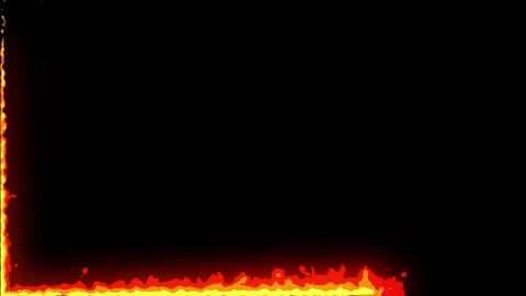 Cinematic Fire Border and Burning Frame Animation on Black Background Vídeos de archivo 333626406