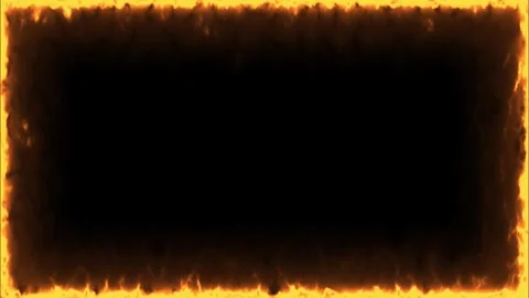 Cinematic Fire Border and Burning Frame Animation on Black Background Vídeos de archivo 333626437