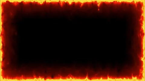 Cinematic Fire Border and Burning Frame Animation on Black Background Vídeos de archivo 333641398