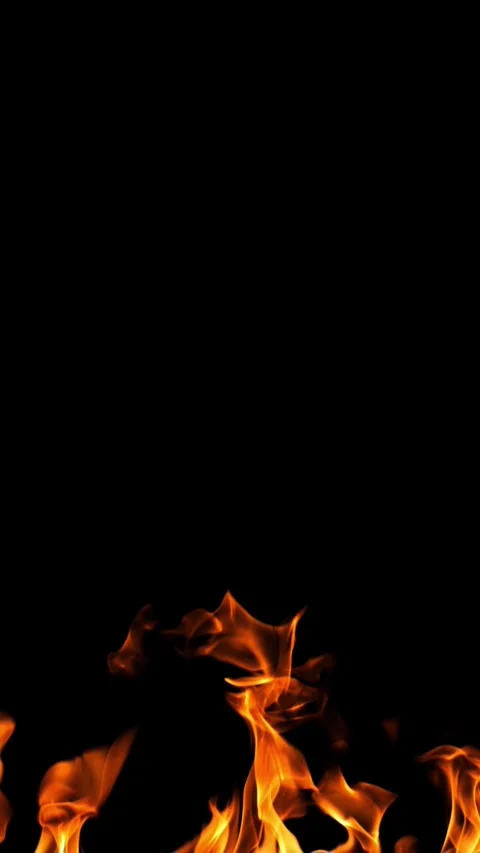 Cinematic Fire Flame Vertical View Stock Footage 310528614