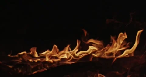 Cinematic Fire Flames and Burning Charcoal in 4K Slow Motion Stock Footage 330072449