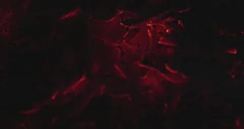 Cinematic Fire Flames and Burning Charcoal in 4K Slow Motion Video stock 330072852