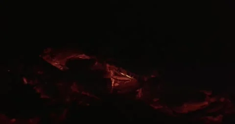 Cinematic Fire Flames and Burning Charcoal in 4K Slow Motion Stock Footage 330072894