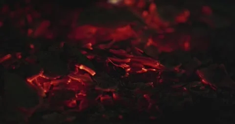 Cinematic Fire Flames and Burning Charcoal in 4K Slow Motion Stock Footage 330072907