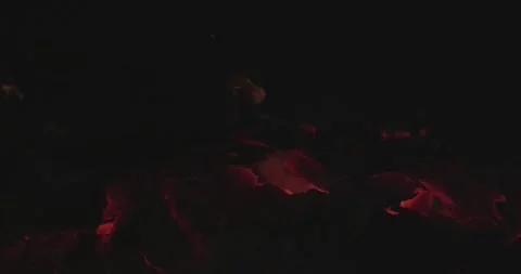 Cinematic Fire Flames and Burning Charcoal in 4K Slow Motion Video stock 330072922