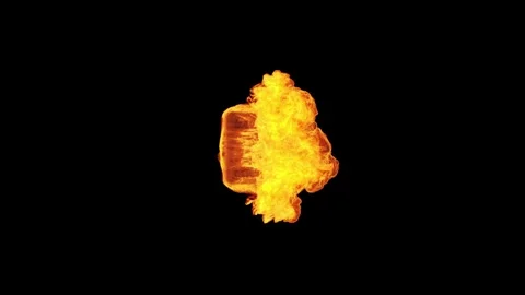 Cinematic Fire Shockwave Explosion with Powerful Blast Wave Video stock 344116059