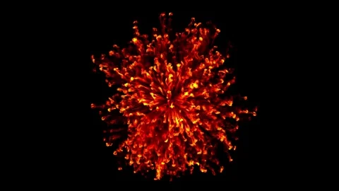 Cinematic Fire Shockwave Explosion with Powerful Blast Wave Video stock 344116093