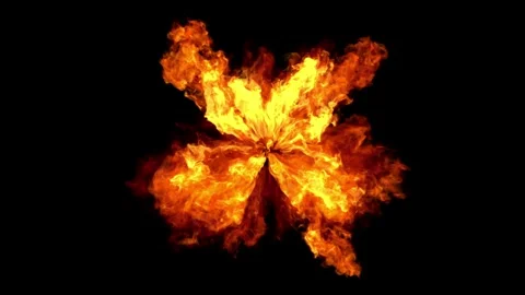 Cinematic Fire Shockwave Explosion with Powerful Blast Wave 動画素材 344116157
