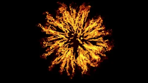 Cinematic Fire Shockwave Explosion with Powerful Blast Wave 動画素材 344116175