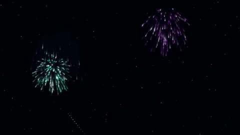 Cinematic fireworks motion graphics Stock-Footage 347961147