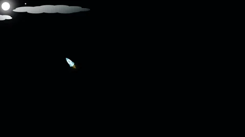 Cinematic flat style animation of a rocket launching into the unknown, with.. 스톡 동영상 309012136