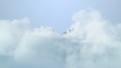 Cinematic Flight Over Clouds Blue Sky Background Stock Footage 324900316
