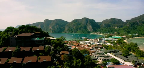 A Cinematic Flight Over Phi Phi Island Stock Footage 231464448