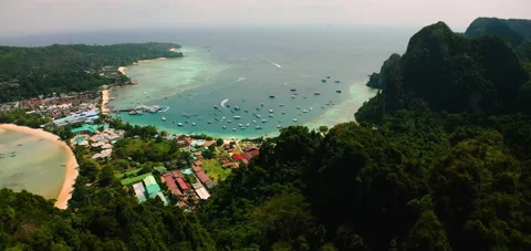 A Cinematic Flight Over Phi Phi Island Stock Footage 231464482