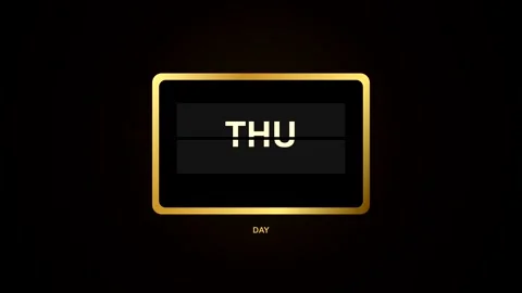 Cinematic flip clock changing days of the week loop Vídeo Stock 346567881