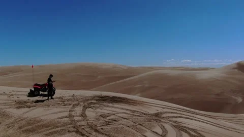 Cinematic fly over desert Stock Footage 141398816