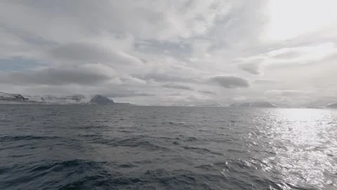 Cinematic Forward View Across Arctic Waters in Svalbard 스톡 동영상 339277516