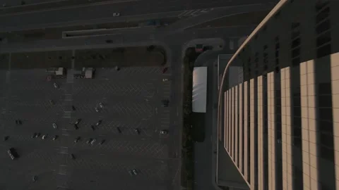 Cinematic FPV drone dive along modern office tower in Sofia, Bulgaria. Stock Footage 340201277