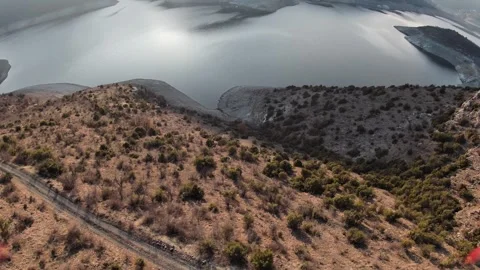 Cinematic FPV Drone Dive Over Tikvesh Lake, Macedonia Video stock 327931553