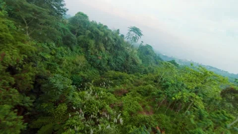 Cinematic FPV drone flight down mountain landscape in Asia Stock Footage 326589412