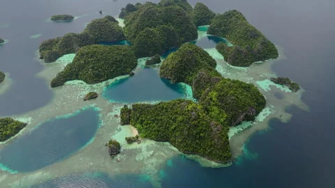 Cinematic FPV Style Flyover of Exotic Misool Coastline Indonesia Stock-Footage 338026224