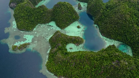 Cinematic FPV Style Flyover of Exotic Misool Coastline Indonesia Stock-Footage 338027524