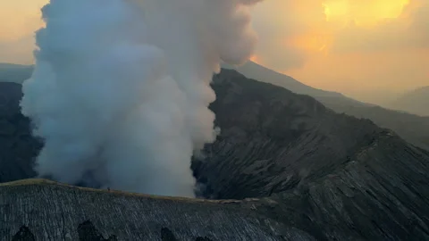 Cinematic FPV Style Flyover of Famous Mount Bromo Volcano 4K 스톡 동영상 339300480