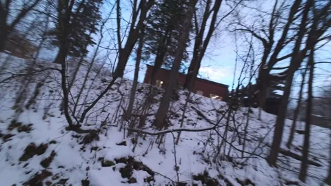 Cinematic fpv winter creek flythrough – original file edition Stock Footage 321320241