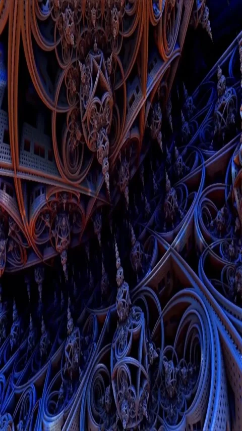 Cinematic fractal background loop. Abstract futuristic architecture Stock Footage 339778463