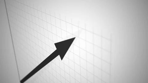 Cinematic Generic Business Graph - Arrow Rises toward Success Goal Stock Footage 86182317