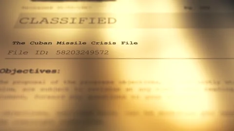 Cinematic Generic Classified Document  - The Cuban Missile Crisis Video stock 342508921