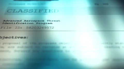 Cinematic Generic Conspiracy Classified Document - AATIP Stock Footage 329509886