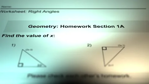 Cinematic Geometry Homework of Right Angles Stock Footage 316991193
