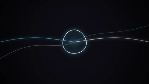 Cinematic glowing blue data network lines flowing pattern on dark screen Stock Footage 344516175
